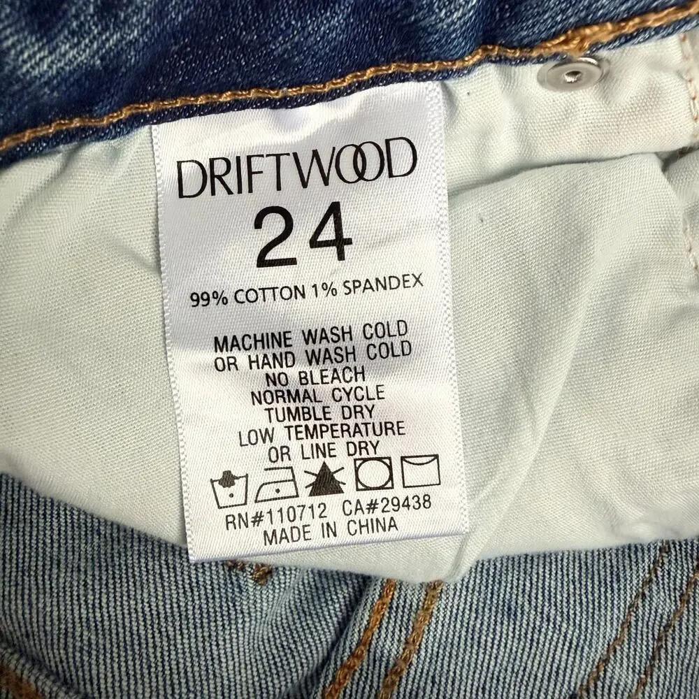 Driftwood x Free People jeans floral embroidery patchwork ankle pants boho 24